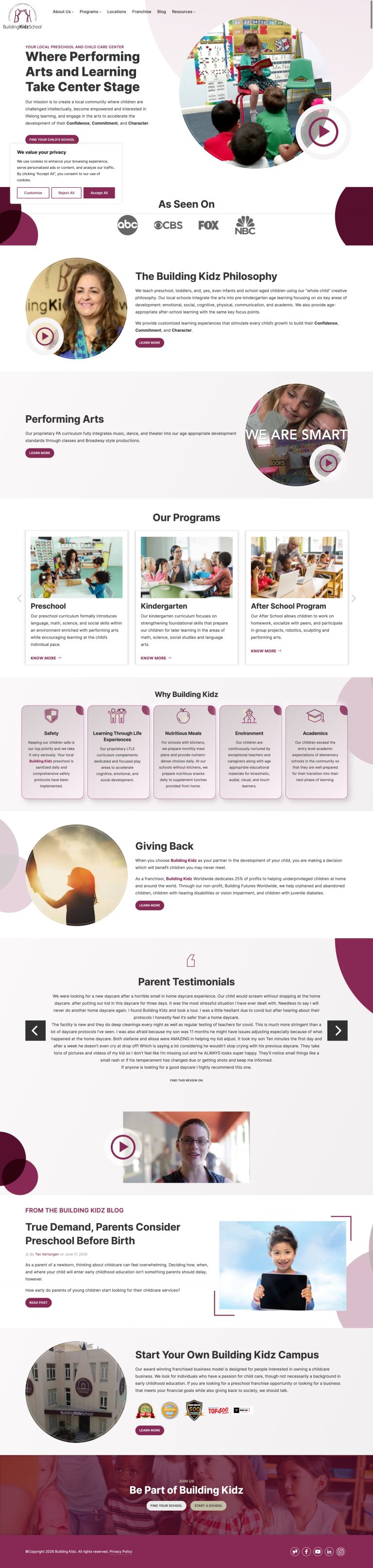 education website development services