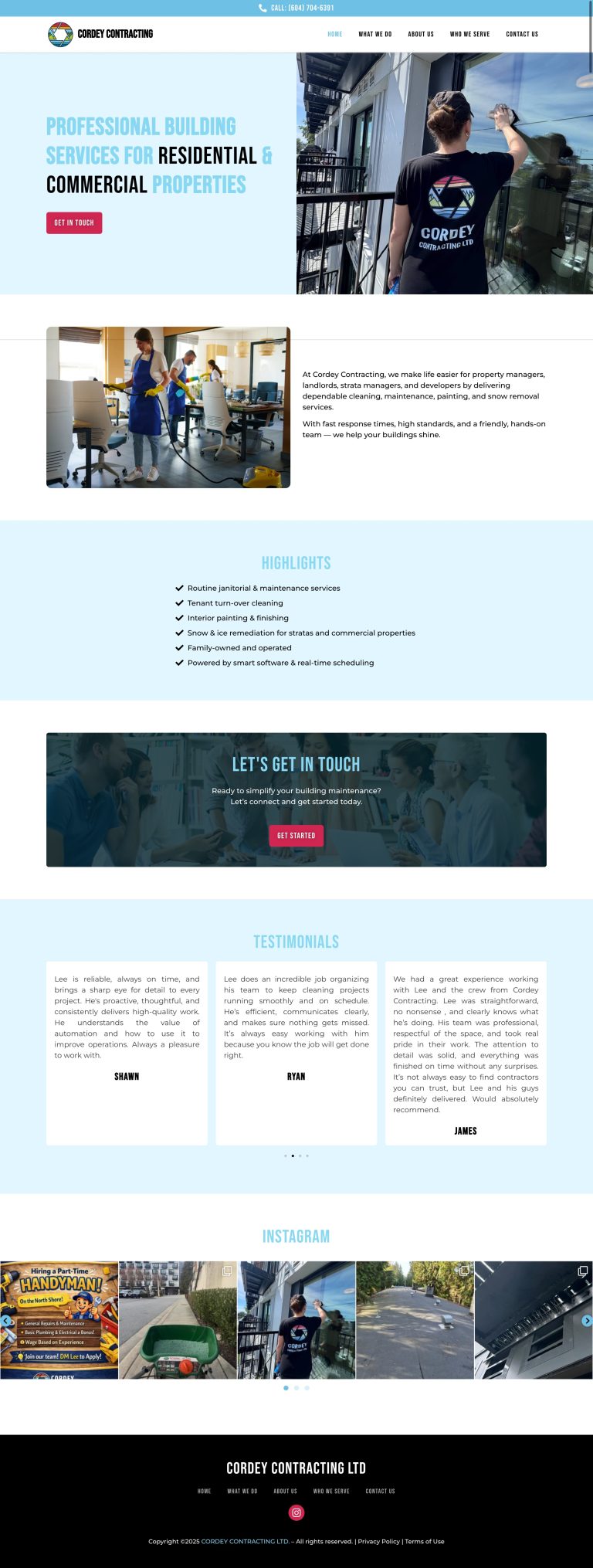 building services web development