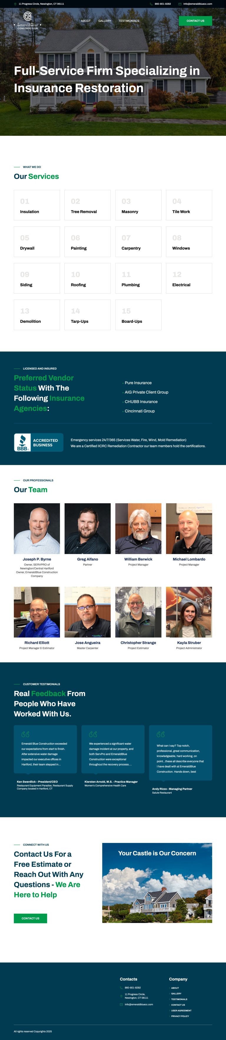 construction company web development services