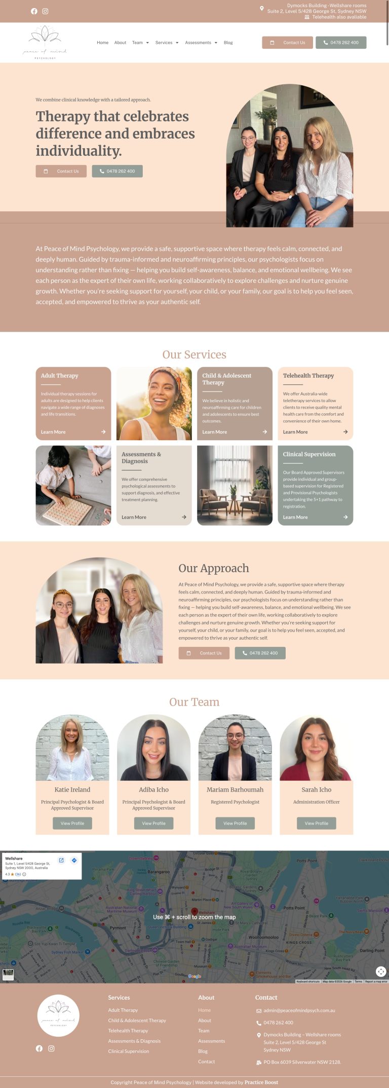 psychology web development services